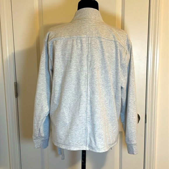 Athleta Gray Cross Front w/ Tie Sweatshirt Size Large - Picture 2 of 6